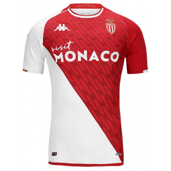 AS Monaco home jersey soccer uniform men's first sports kit football tops shirt 2023-2024